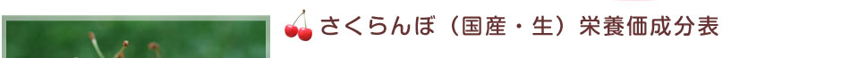 さくらんぼ栄養価